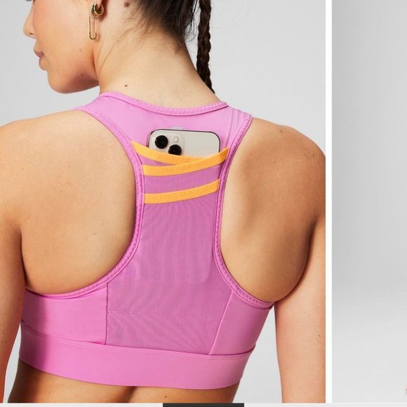 Fabletics Trinity High Impact Pink Sports Bra - Picture 2 of 7